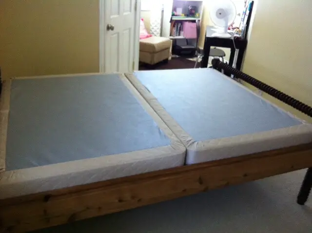 queen mattress and box springs split