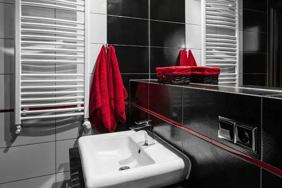 What Color Towels for a Black and White Bathroom?, by Cootie Shop